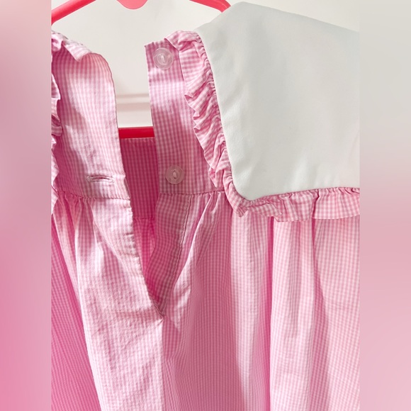 Toddler Pink Gingham Dress with Embroidered Turkey Accents - Picture 10 of 10